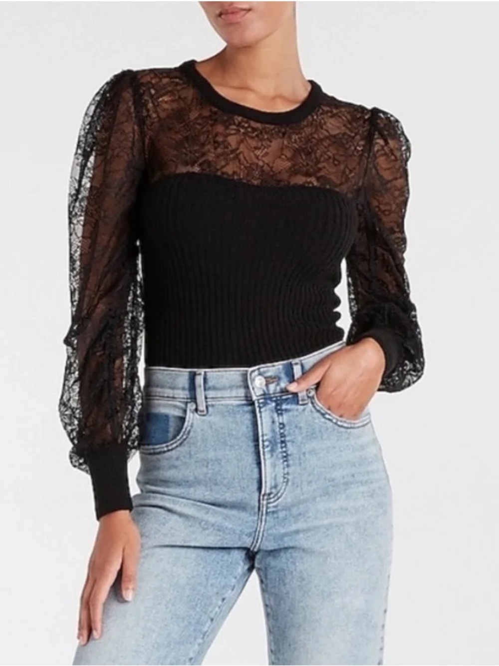 Express Lace Sweater Top